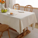 Linen-Look Cotton Washable Tablecloth – Elegant Flax Colour for Weddings, Parties, and Home