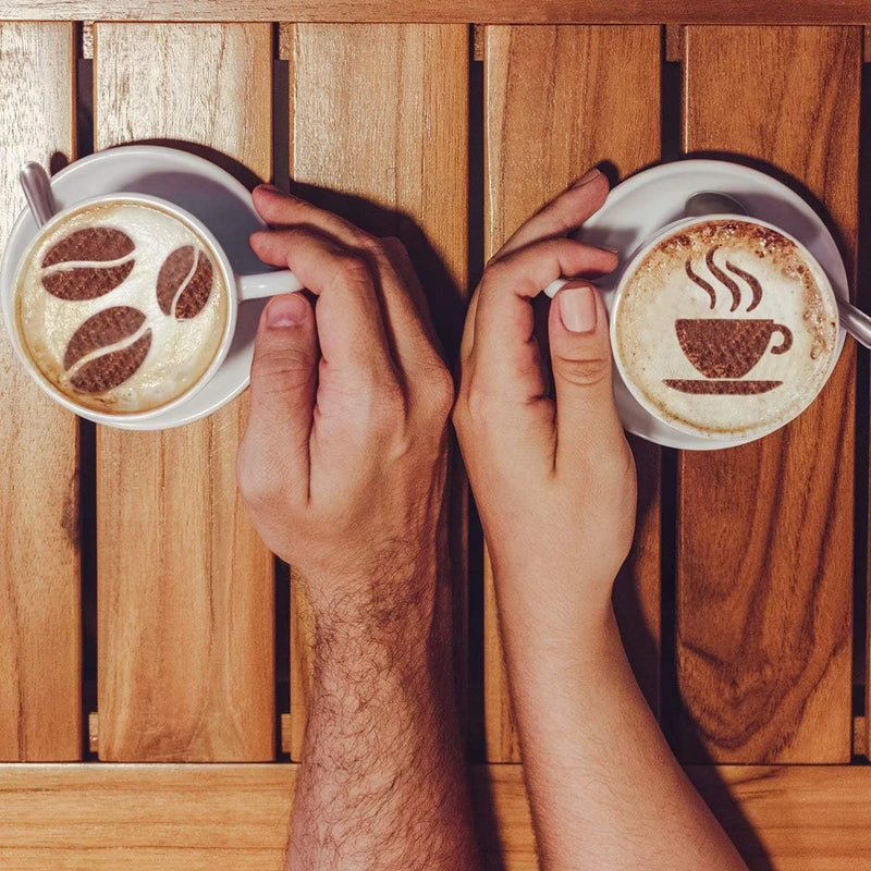 Leeseph 5Pcs Stainless Steel Coffee Decorating Stencils – Latte Art Templates for Coffee & Desserts