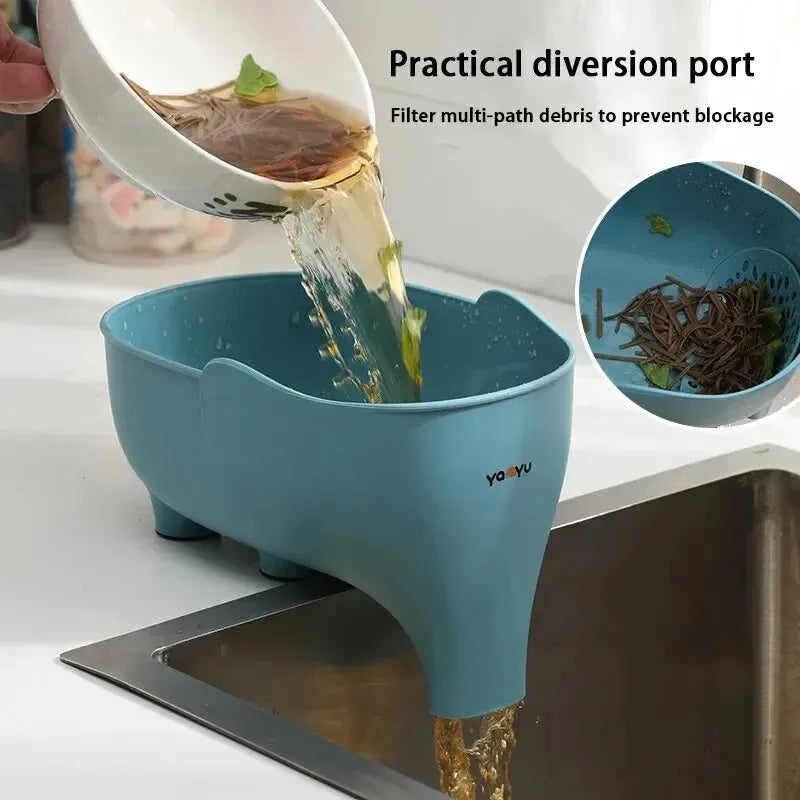 Elephant Drain Basket - Multi-purpose Kitchen Storage and Drain Basket for Fruits and Vegetables