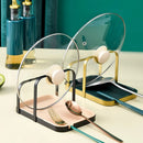 Pot Lid and Utensil Stand with Drip Tray | Space-Saving Storage While Cooking