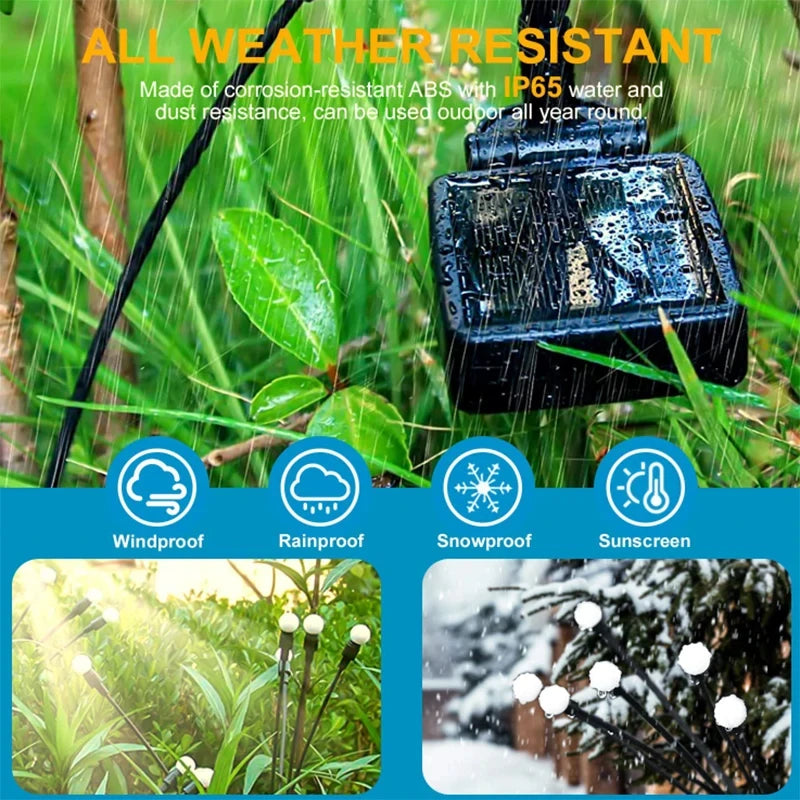 Solar Firefly Lawn Lamps – 6/8/10 LED Outdoor Garden Landscape Decoration