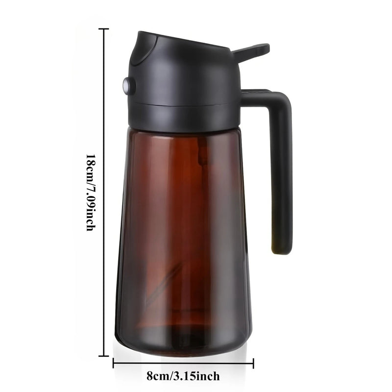2-in-1 Light-Blocking Brown Olive Oil Dispenser Bottle | Spray and Pour Oil with this Multi-Purpose Kitchen Oil Bottle
