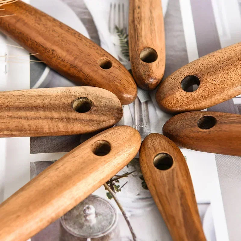 Teak Natural Wood Tableware Set – Spoon, Rice Colander, Soup Skimmer, Cooking Utensils