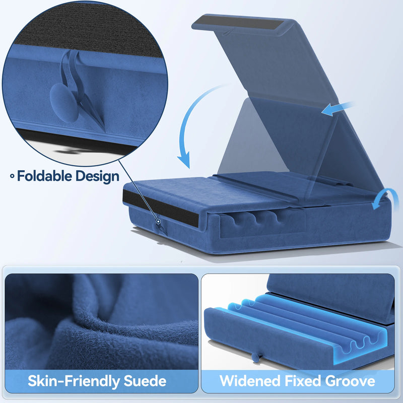 KDD Tablet Pillow Holder - Soft Foldable iPad Stand for Lap, Bed & Desk