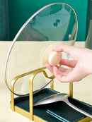 Pot Lid and Utensil Stand with Drip Tray | Space-Saving Storage While Cooking