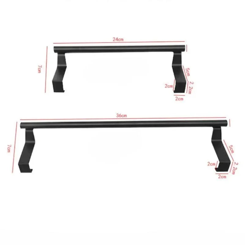 Stainless Steel Over Cabinet Towel Rack – Punch-Free Hanging Storage Organizer