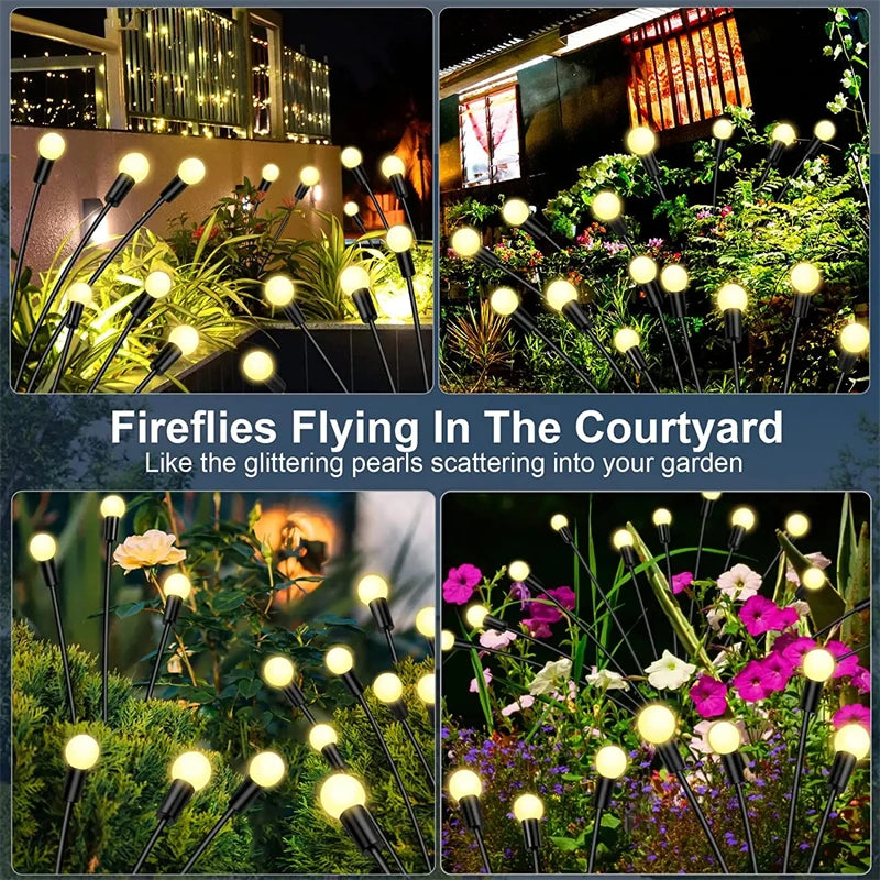 Solar Firefly Lawn Lamps – 6/8/10 LED Outdoor Garden Landscape Decoration
