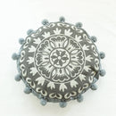 Moroccan Ethnic Round Cushion Cover - Mandala Floral Embroidery Throw Pillow Case