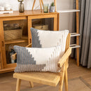 Nordic Grey White Tufted Pillow Cover – Moroccan Geometric Loop Cushion Slip for Home Decor