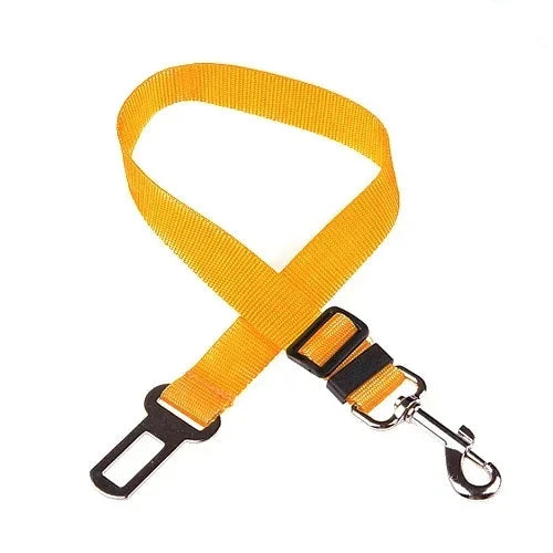 Adjustable Pet Car Seat Belt – Dog & Cat Safety Harness with Lead Clip for Vehicle Travel