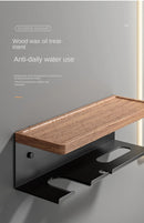 Wooden Hairdryer Holder – Wall Mounted Hair Tools Organizer for Bathroom, Bedroom, or Dressing Table