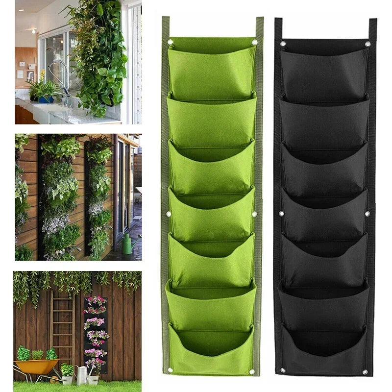 Pocket Vertical Growing Planting Bag - Felt Wall Hanging Garden for Indoor/Outdoor Gardens