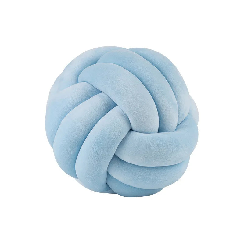 Soft Handmade Knot Ball Pillow – Plush Round Cushion for Bed & Home Decor