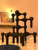 Metal Molecular Structure Candle Holder – Modern Silver Candelabra for Elegant Home Decor