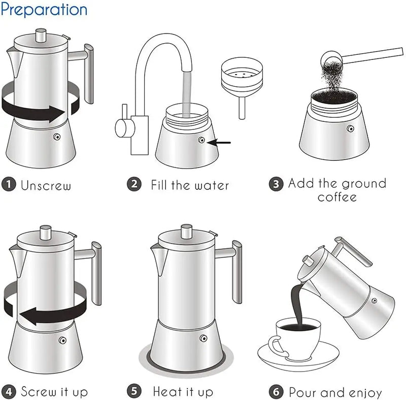 Stainless Steel Espresso Maker | Stovetop Moka Pot