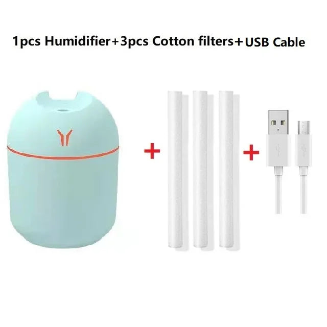 250ML Humidifier Mini Aromatherapy Humidifiers Diffusers For Home Light USB Essential Oil Diffuser