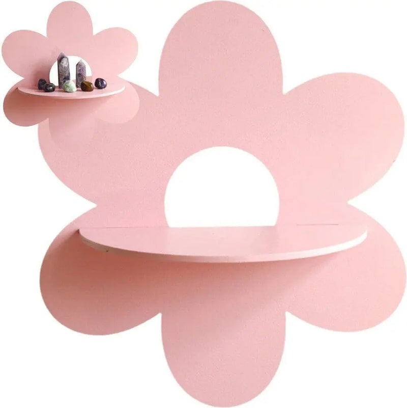 Flower Shape Wooden Wall Storage Holder – Floating Shelf for Home and Room Décor