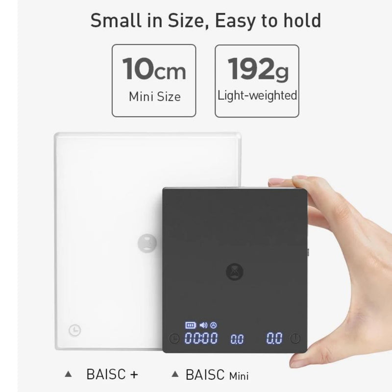 Black Mirror Mini Espresso Coffee Scale - Digital Kitchen Scale with Timer