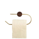 Modern Nordic Brass and Wood Toilet Paper Holder