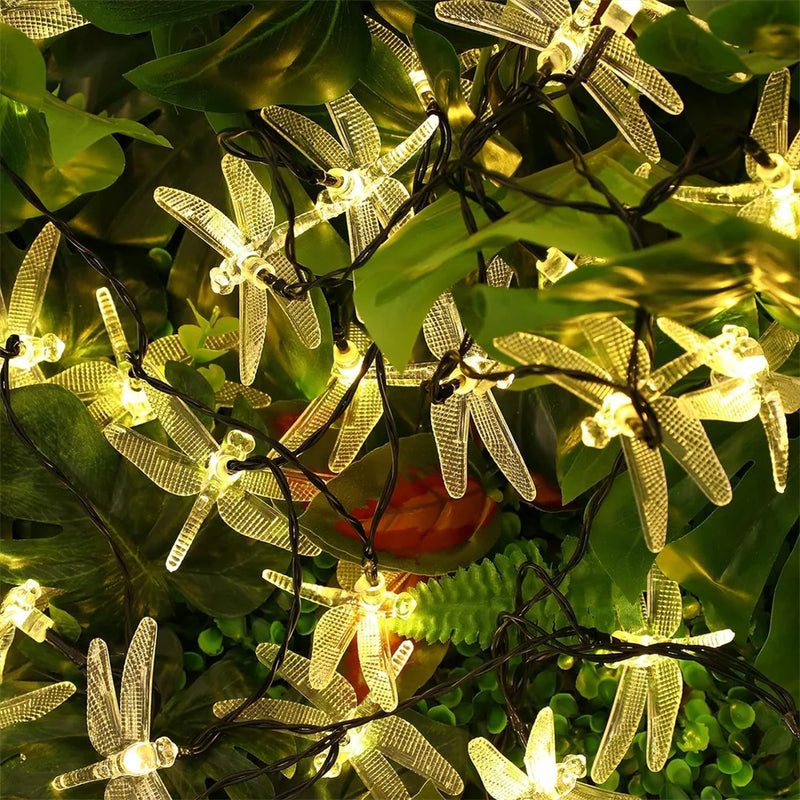 Solar Dragonfly String Lights – Outdoor Fairy Lights with 8 Modes