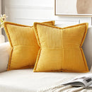 Corduroy Boho Striped 18x18 Inch Cushion Cover for Sofa, Couch or Bedroom