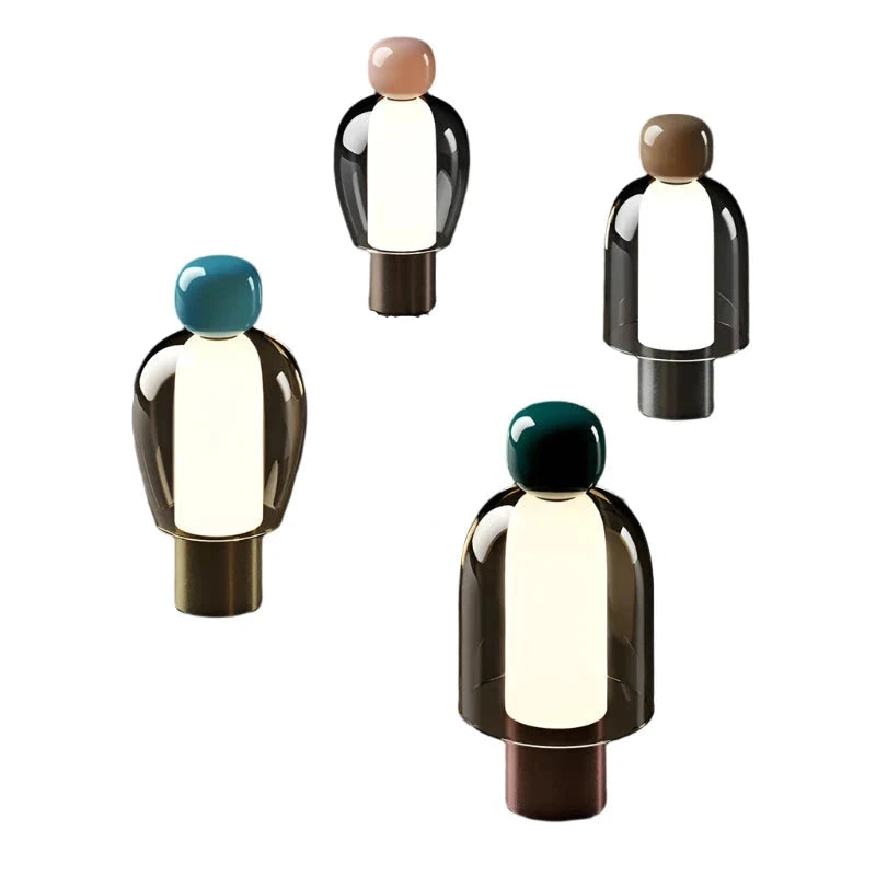 Modern LED Glass Desk Lamp – Minimalist USB Charging Lamp for Living Room, Study, or Bedroom