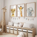 Safari Animal Nursery Wall Art | Set of 3 Prints for Baby Kids’ Bedroom Decor
