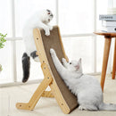 5-in-1 Cat Scratcher with Wooden Frame – Reversible Cardboard Lounger & Activity Center
