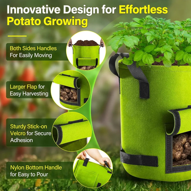 5/10 Gallon Nonwoven Fabric Grow Bags – Durable & Breathable Felt Plant Pots for Vegetables