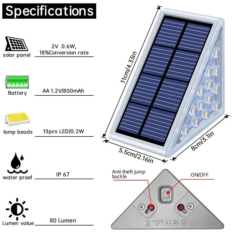 Solar Step Lights – Outdoor Waterproof LED Stair Lights for Pathways and Garden Décor