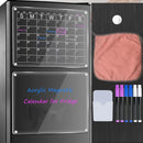 Fridge Magnetic Acrylic Dry Erase Organiser for Family, Work and More |  Reusable Calendar, Notes, Meal Planner