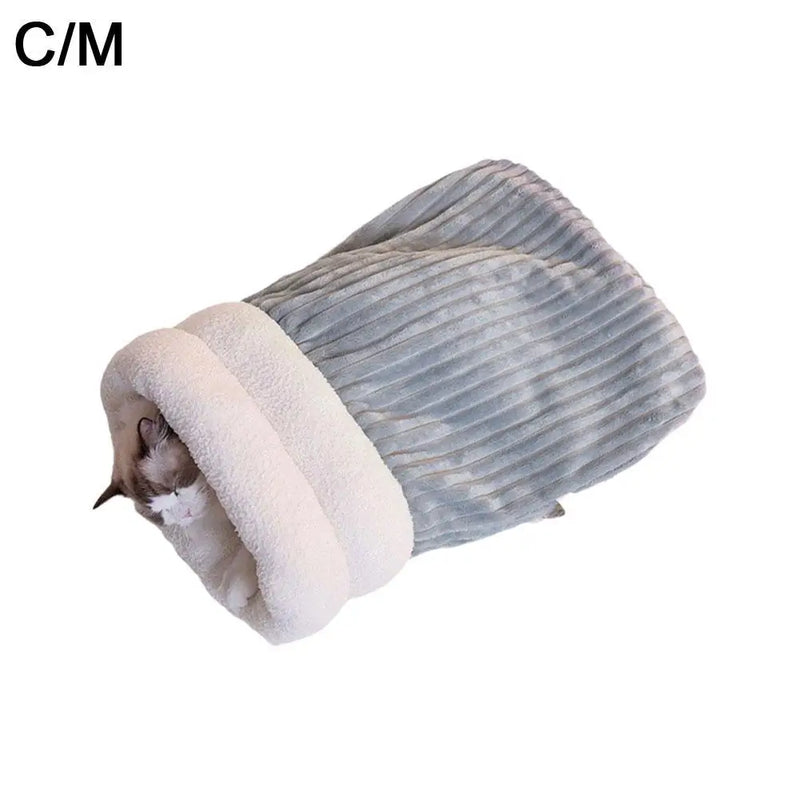 Warm & Cozy Cat Winter Sleeping Bag – Semi-Enclosed Pet Bed for Ultimate Comfort