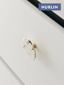 NURLIN Natural White Turquoise Marble Brass Cabinet Handle & Wall Hook | Bathroom Handle