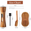 Premium Wooden Salt and Pepper Grinder Set with Base