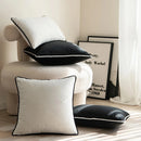 Decorative Square Pillow Cover with Piping for Sofa or Bed - Cushion Cover Only