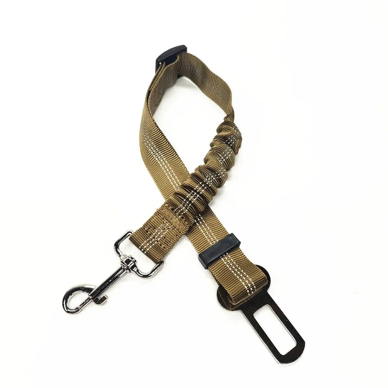 Adjustable Pet Car Seat Belt – Dog & Cat Safety Harness with Lead Clip for Vehicle Travel