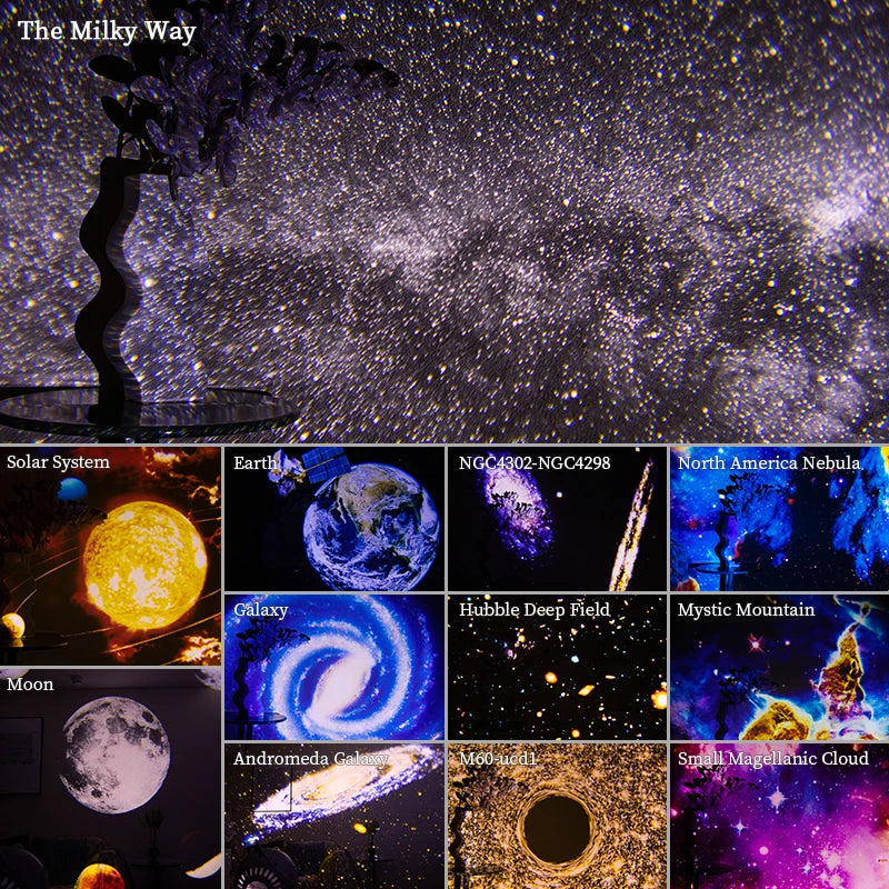 Night Light Galaxy Projector - 360° Rotating Starry Sky Planetarium Lamp