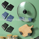 Wall-Mounted Self-Adhesive Pot Lid Rack - Kitchen Storage Holder for Pot Covers and Organizers