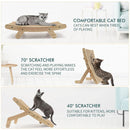 5-in-1 Cat Scratcher with Wooden Frame – Reversible Cardboard Lounger & Activity Center
