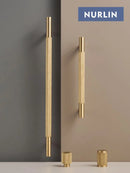 Nurlin Brass Diamond-Cut Cross Knurl Pattern Cabinet Handles & Knobs | Bathroom Handle