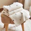 Neutral Knitted Bobble Blanket, Small