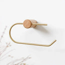 Modern Nordic Brass and Wood Toilet Paper Holder