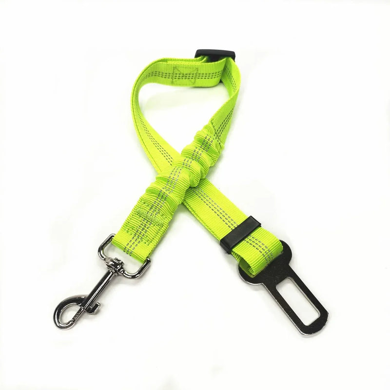 Adjustable Pet Car Seat Belt – Dog & Cat Safety Harness with Lead Clip for Vehicle Travel