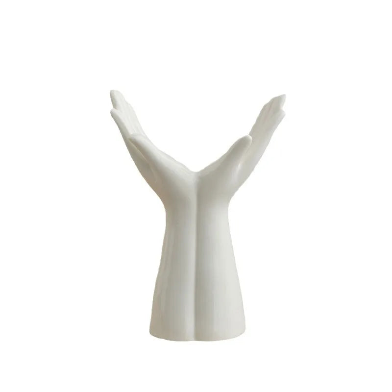 Ceramic Hand Arm Palm Vase | Flower Arrangement | Porcelain Handicraft Ornaments for Home Decoration