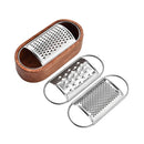 Stainless Steel Cheese Grater With Wooden Storage Box | Grate Parmesan, Chocolate, Nutmeg and More