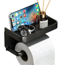 Wall-Mounted Dual Toilet Paper Roll Holder and Storage Tray | Organiser and Phone Stand