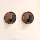 Walnut Wood Coat Rack Hooks – Black Wall Hangers for Keys, Clothes, Towels, and More