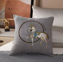 Croker Horse Embroidered Throw Pillow Cover