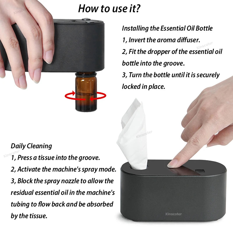 KINSCOTER Portable Waterless Aroma Diffuser – Compact, Powerful, and Eco-Friendly