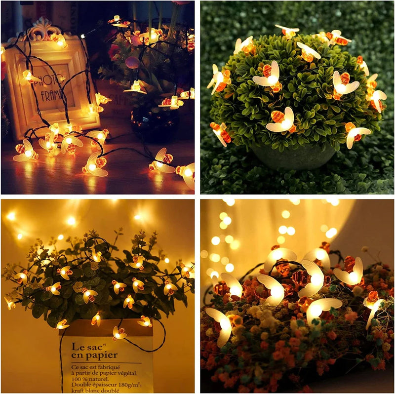 Solar String Light - 20 LED Cute Bee Outdoor Waterproof Light Solar Lights